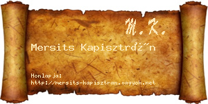 Mersits Kapisztrán névjegykártya